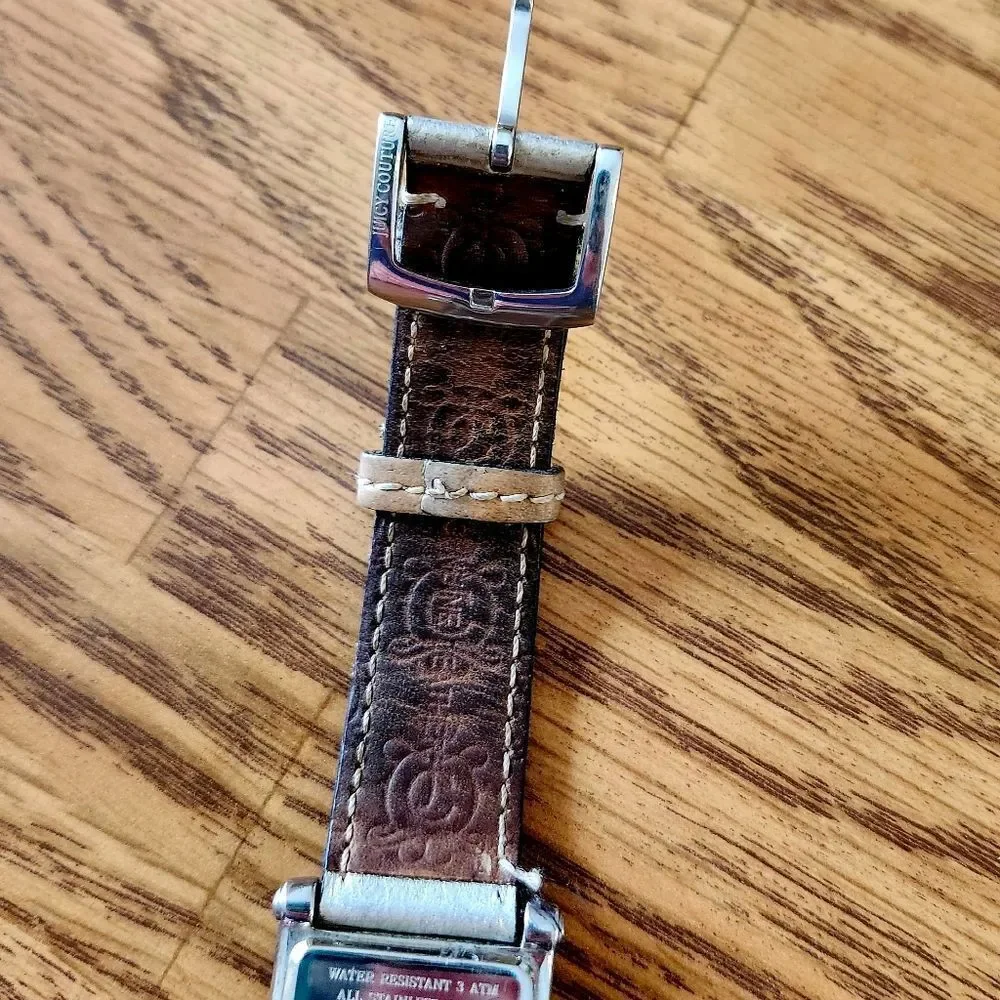 JUICY COUTURE G&P Silver And Leather Ladies Watch VINTAGE INSPIRED